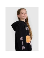 Dievčenská mikina bez prúžkov s kapucňou 4F 4FJRAW25TSWSF2293-20S