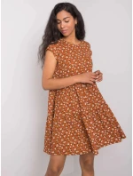 Dámske šaty D50051Z30268 001 Hnedé s kvetmi - FPrice
