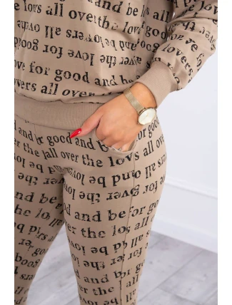 Súprava s potlačou vo farbe camel Súprava s potlačou vo farbe camel