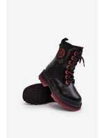 Dziecięce Ocieplane Trapery Botki Czarne Askya