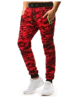 Pánske maskáčové červené tepláky FashionStreet UX3510