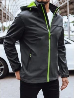 Pánska softshellová bunda s kapucňou tmavosivá FashionStreet TX4472