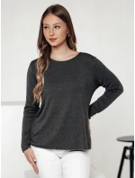 Dámska blúzka LUCERIA s príveskom v grafitovej farbe FashionStreet RY2675 Dámska blúzka LUCERIA s príveskom v grafitovej farbe FashionStreet RY2675