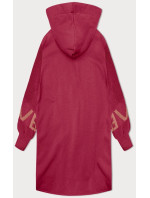 Tmavoružový sveter s rukávmi cez oblečenie (5759)