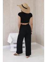 Nohavice so širokými nohavicami čierne