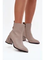 Ocieplane Botki Na Słupku Z Naturalnej Skóry Vinceza 66812 Szare