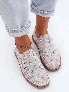 Okno vzorované prírodné semišové topánky Multicolor Flaria