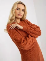 Dámsky sveter LO SW LK 3001 kardigan.82P tmavo oranžový