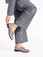 Exkluzívne dámske hnedé mokasíny na širokom podpätku Exkluzívne dámske hnedé mokasíny na širokom podpätku