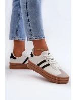 Sneakersy Damskie Na Platformie Białe Egelia