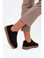 Zamszowe Sneakersy Damskie Big Star SS274673 HI-POLY SYSTEM Czarne