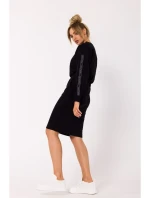 M728 Priliehavá sukňa s vreckami - čierna