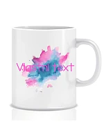 Personalizovaný klasický biely keramický hrnček s objemom 300 ml s farebnou škvrnou Personalizovaný klasický biely keramický hrnček s objemom 300 ml s farebnou škvrnou