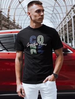 Pánske tričko s potlačou čierne FashionStreet RX5382