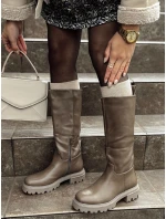 Dámske dlhé hnedé topánky KICKBOOT FashionStreet ZY0500