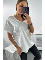 Bavlnená blúzka s vreckami biela