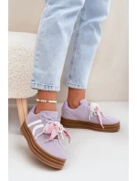 Sneakersy Damskie Na Platformie Z Ozdobami Fioletowe Vinness