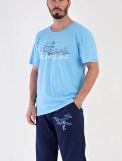 Pánske pyžamo bermudy Lietadlo