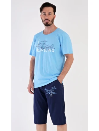 Pánske pyžamo bermudy Lietadlo