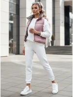 Dámska prechodná krátka prešívaná dvojcestná ružová vesta LEOVELLA FashionStreet TY5492 Dámska prechodná krátka prešívaná dvojcestná ružová vesta LEOVELLA FashionStreet TY5492