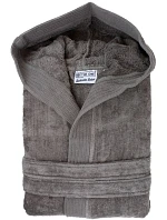The One Froté velúrový župan s kapucňou 48.1043 taupe