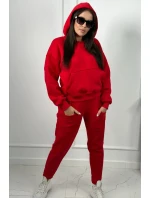 Zateplená sada mikinových + nohavíc červený