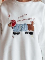 Dámska oversize mikina s výšivkou DOGSWEETY biela FashionStreet BY1478 Dámska oversize mikina s výšivkou DOGSWEETY biela FashionStreet BY1478