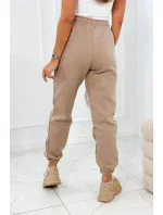 Bavlnené nohavice Amour tmavo béžová