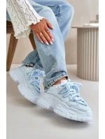 Sneakersy Damskie Na Masywnej Podeszwie Niebieskie Nevela