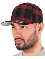 Flexfit 6197 6-panelová čiapka s šiltom „Tartan Plaid“ 55.6197 čierna/sivá