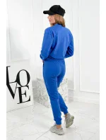 Set 3 v 1 mikina s cvočkami + top + nohavice nevädza modrá Set 3 v 1 mikina s cvočkami + top + nohavice nevädza modrá