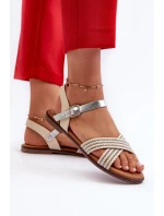 Dámske ploché sandále S.Barski beige