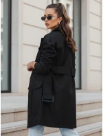 VERMONT dámsky prechodný kabát s viazaním čierny FashionStreet NY0582 VERMONT dámsky prechodný kabát s viazaním čierny FashionStreet NY0582