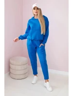 Zateplená súprava mikina + nohavice v chrpovo modrej farbe