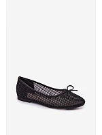Síťované baleríny s ozdobou Vinceza 62270 Černé