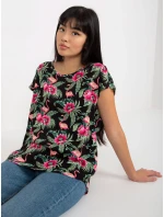 Dámska blúzka D73771R10978P čierna a zelená - FPrice