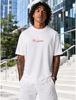 Pánske bavlnené tričko nadrozmernej veľkosti s bielou potlačou FashionStreet NX4001R Pánske bavlnené tričko nadrozmernej veľkosti s bielou potlačou FashionStreet NX4001R