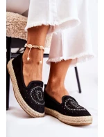 Ażurowe Wsuwane Damskie Espadryle Czarne Meredith