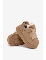 Detské tenisky vyhrievaný plyšový kožuch Beige Mireen Detské tenisky vyhrievaný plyšový kožuch Beige Mireen