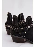 Dámské kotníkové boty s výřezy a pásky Černé Vannessae