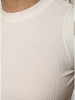 Dámsky top bez rukávov basic white FashionStreet RY2917