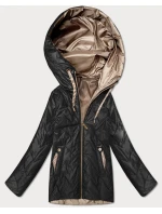 Dámska prešívaná bunda s kapucňou Goodlookin black (B8596-1)