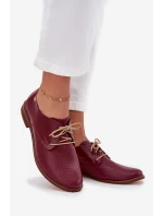 Dámske elegantné kožené šnurovacie čižmy Zazoo 4238 burgundy Dámske elegantné kožené šnurovacie čižmy Zazoo 4238 burgundy