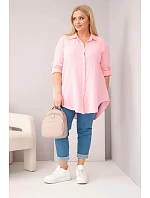 Bavlnené mušelínové tričko nadrozmernej veľkosti 65622 Baby Pink - Kesi Bavlnené mušelínové tričko nadrozmernej veľkosti 65622 Baby Pink - Kesi