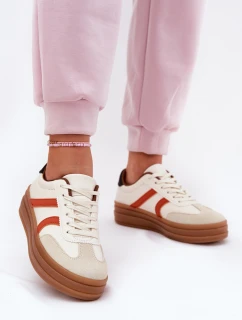 Sneakersy Damskie Na Platformie Beżowe Tolianna