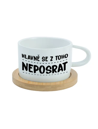 HLAVNĚ SE Z TOHO NEPOSRAT - bílý hrníček makronka 200 ml