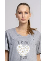 Dámska nočná košeľa materská Srdce z margarét