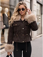 Dámska zimná bunda s kožušinou, hnedá, FashionStreet TY5704 Dámska zimná bunda s kožušinou, hnedá, FashionStreet TY5704