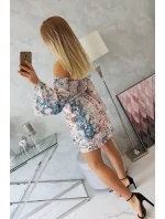 Spangled kvetinové šaty púdrovo ružové