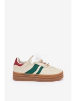 Sneakersy Damskie Z Przypinkami Beżowe Jariana